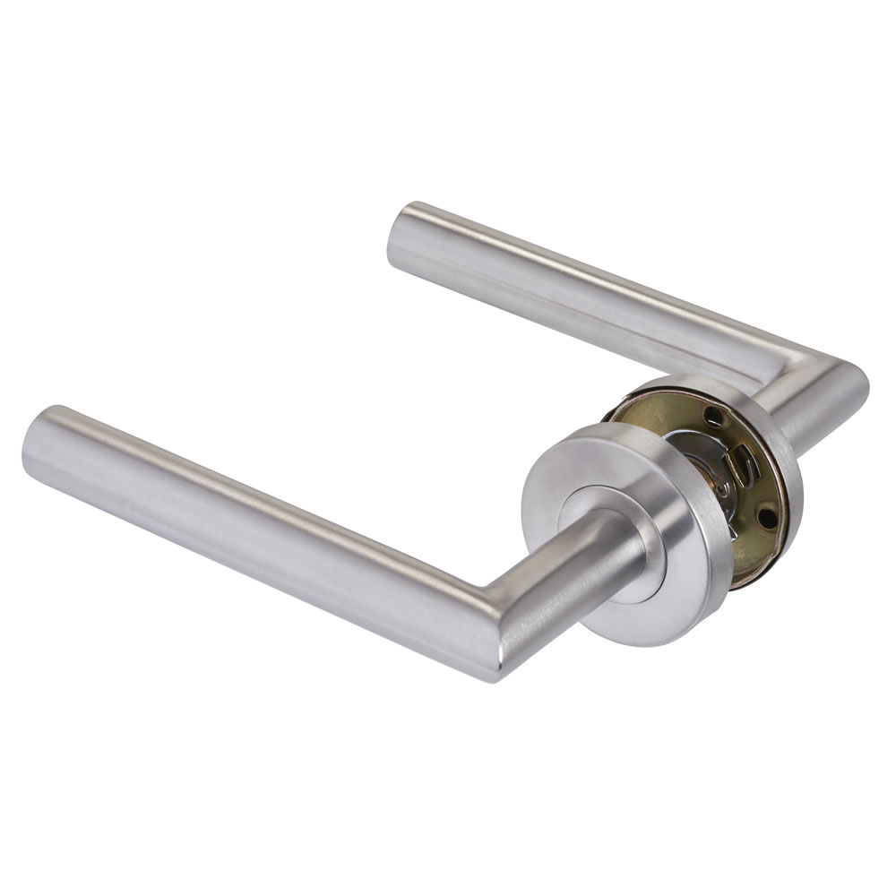 Wilko Door Handle LStraight Round Rose Wilko