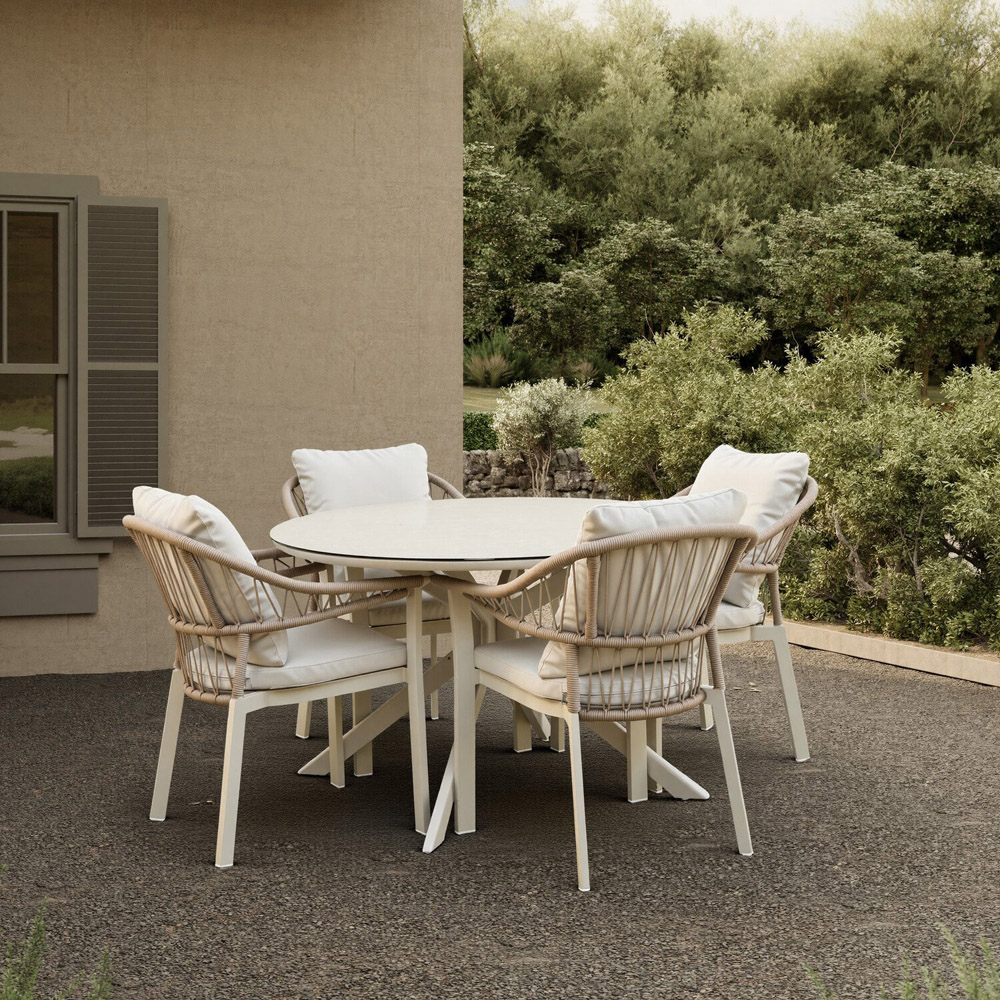 Hampton Dining Table and Chair Set Neutral Image 7