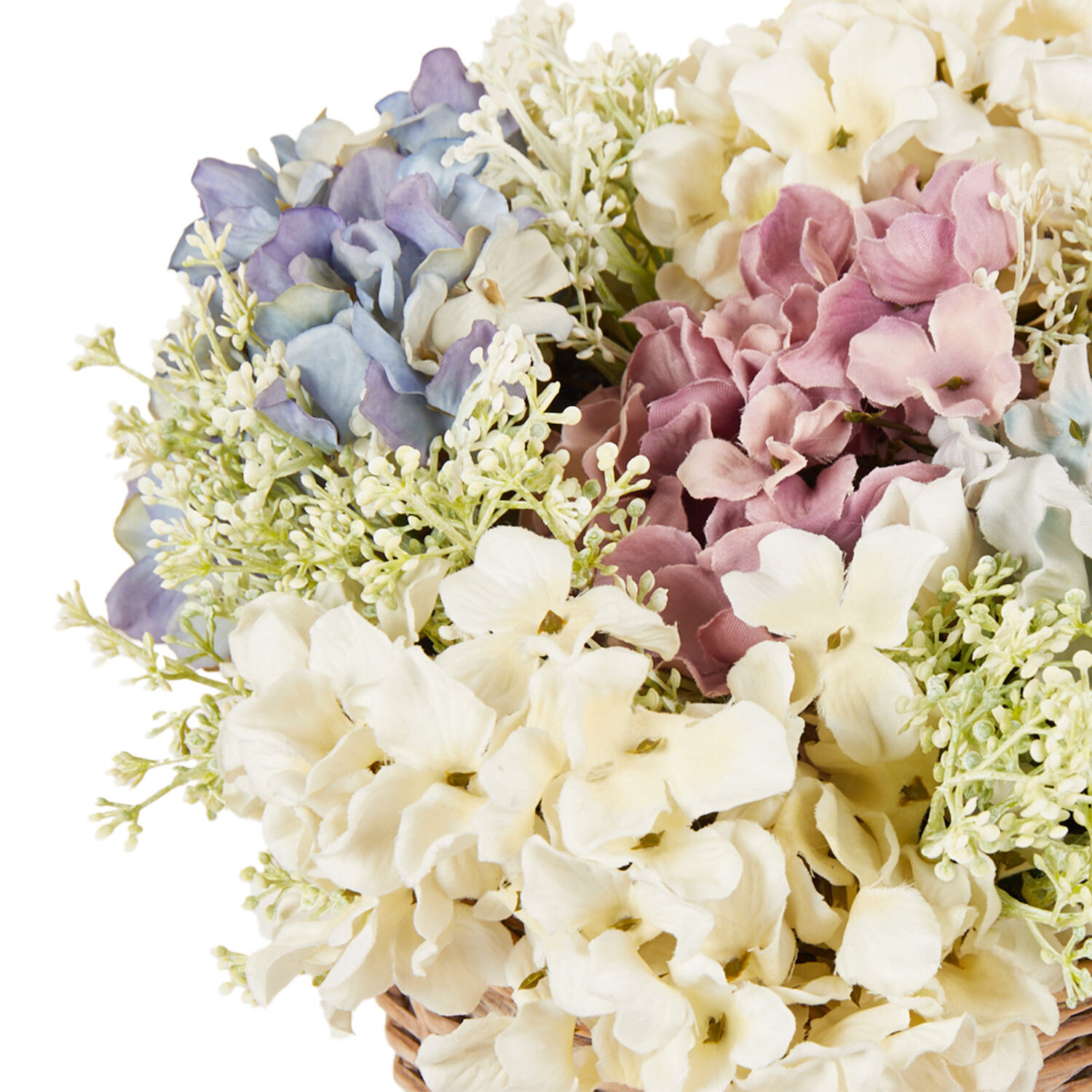 Hydrangea and Gypsophila Floral Basket - Multicolour Image 3