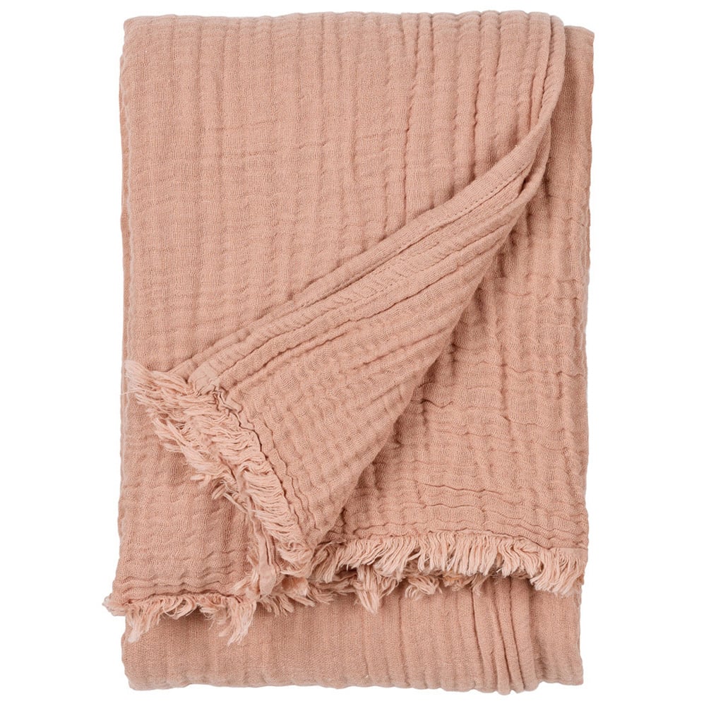 Yard Lark Pink Clay Large Muslin Cotton Throw 240 x 260cm Image 1