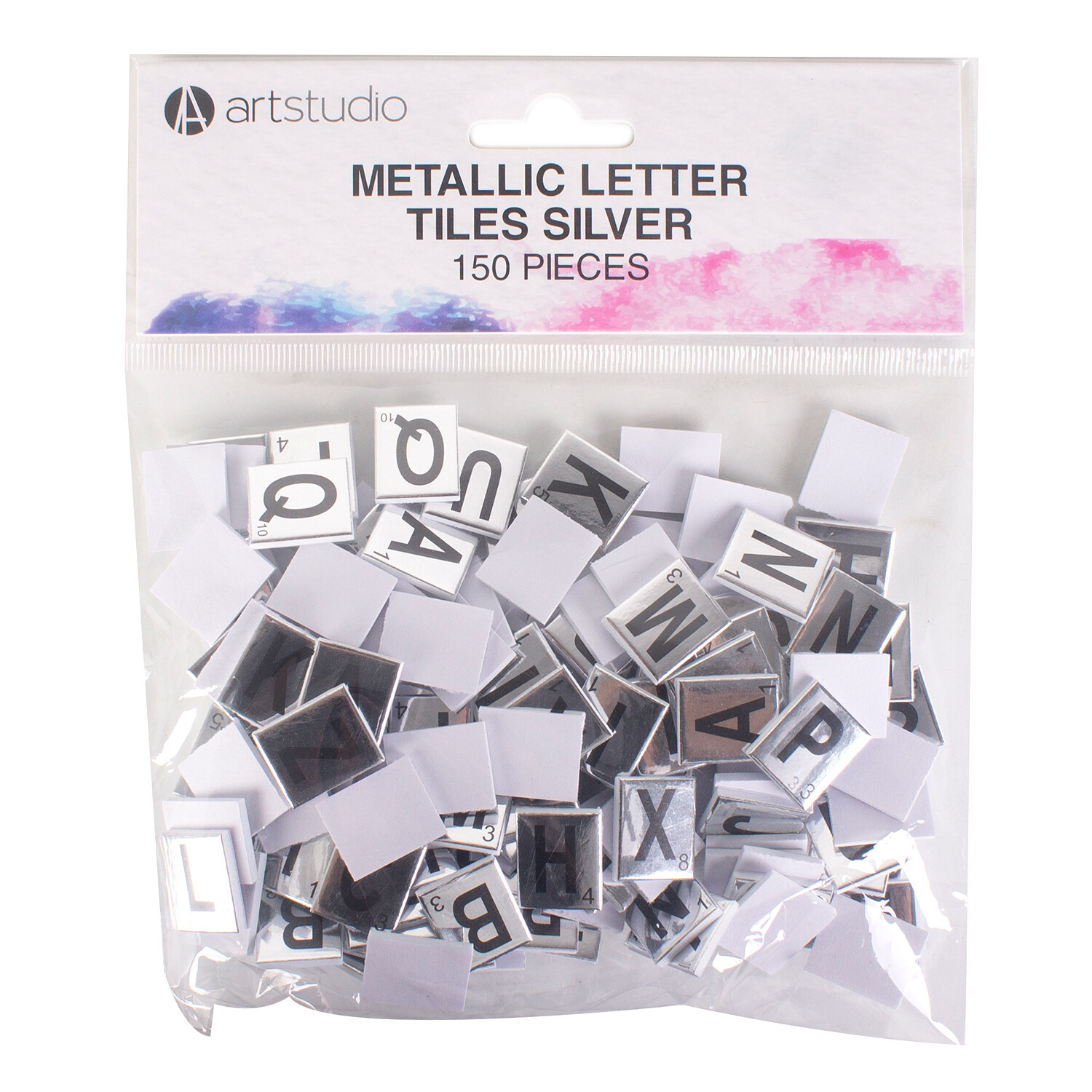 Pack of 150 Metallic Letter Tiles  - Silver Image