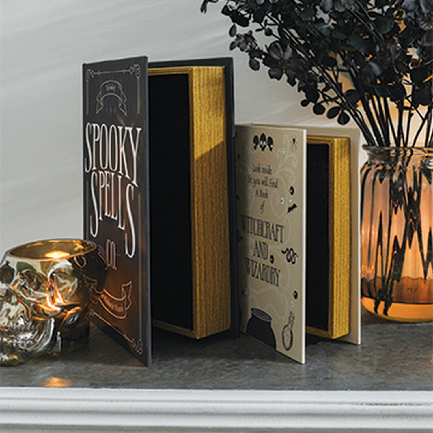 Set of 2 Spooky Book Boxes Multicolour Image 4