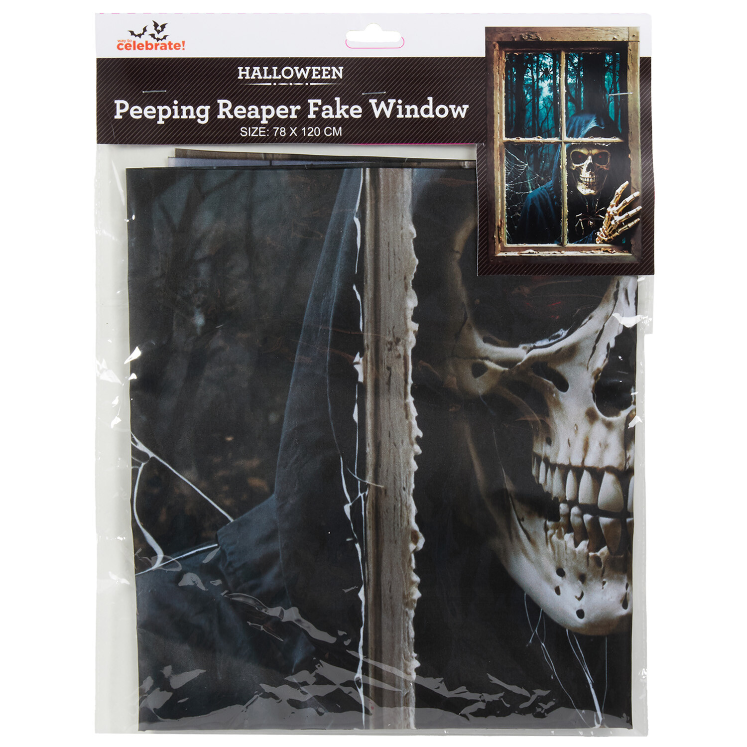 Peeping Reaper Fake Window Multicolour | Wilko