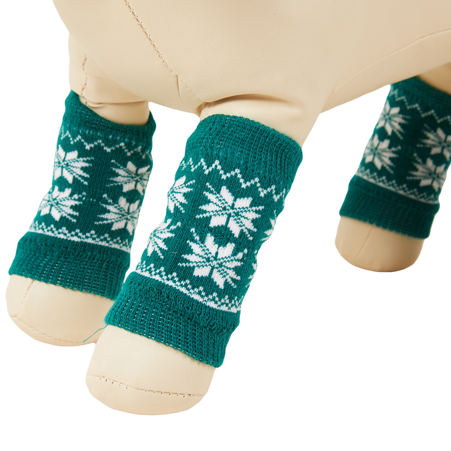 Fair Isle Pet Leg Warmers - Green Image 2