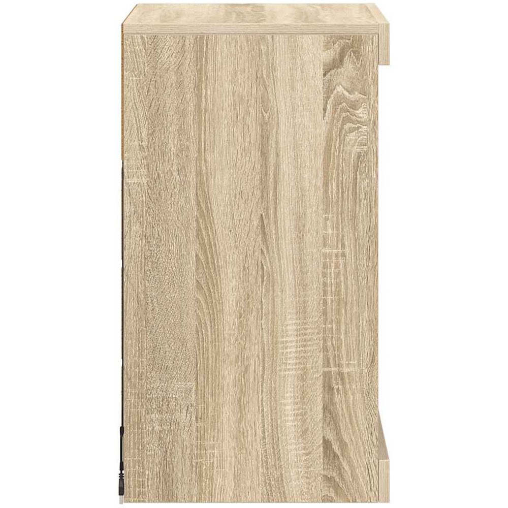 vidaXL 4 Open Shelf Sonoma Oak Sideboard with LED Light Image 6