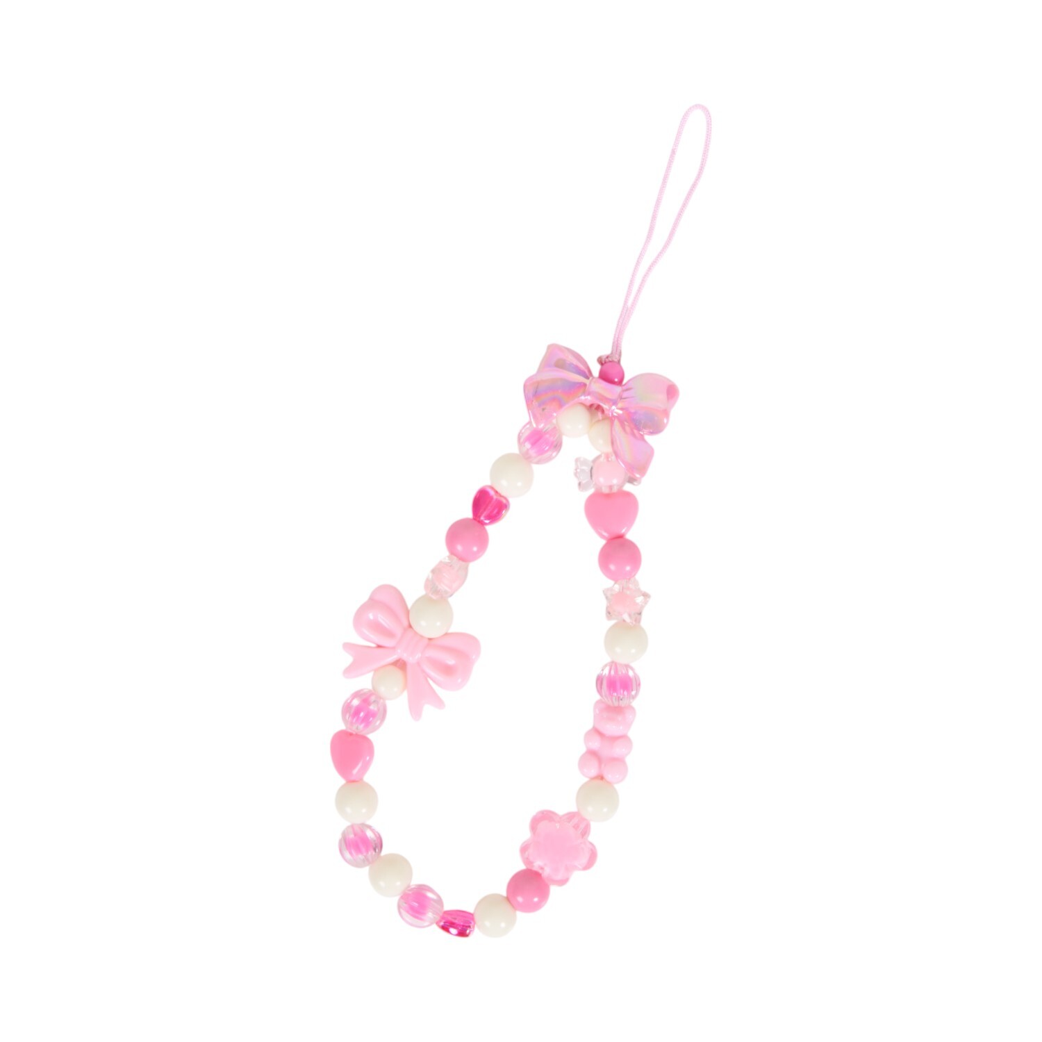 Bow Phone Charm Pink and White Image 2