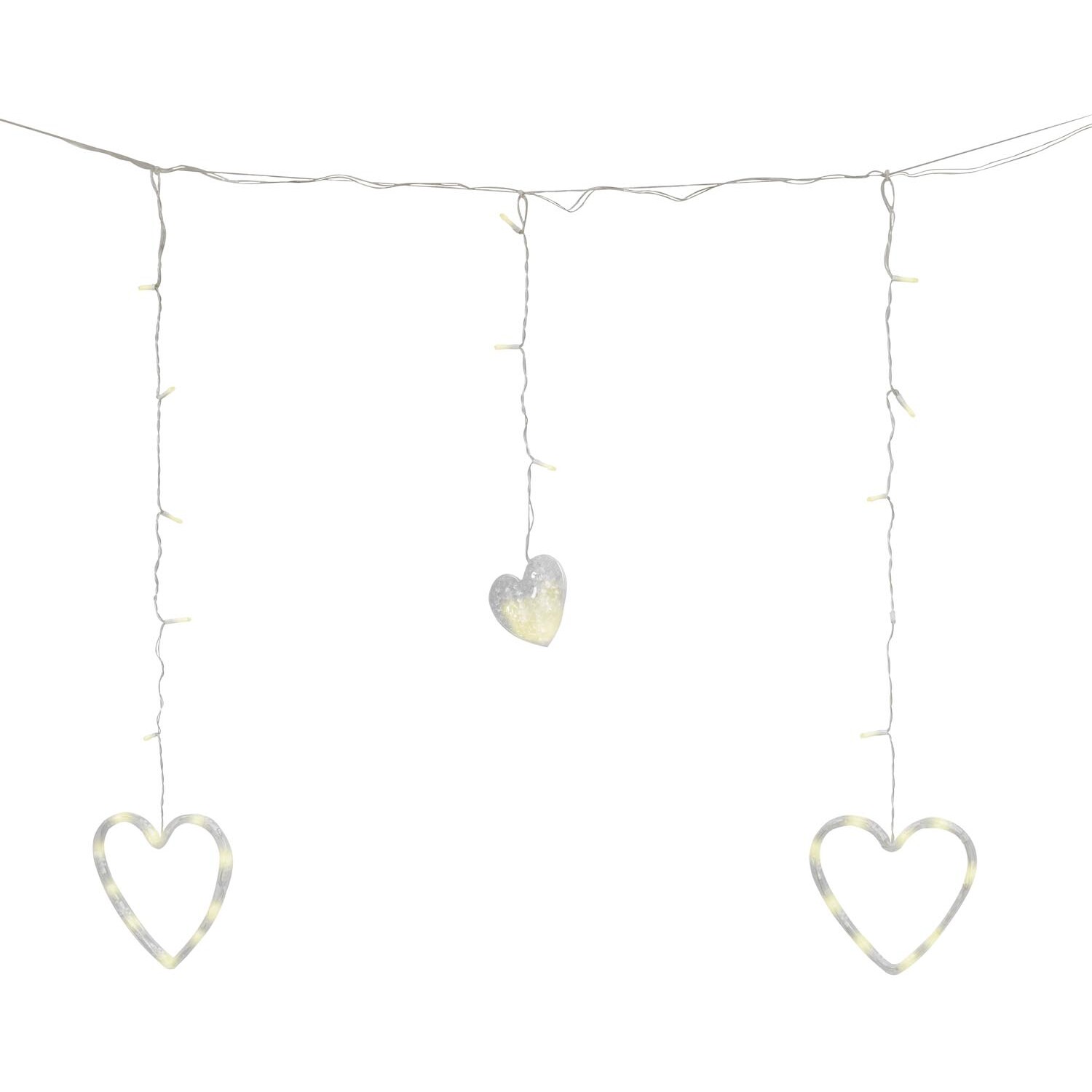 LED Heart Curtain String Light - Warm White Image 2