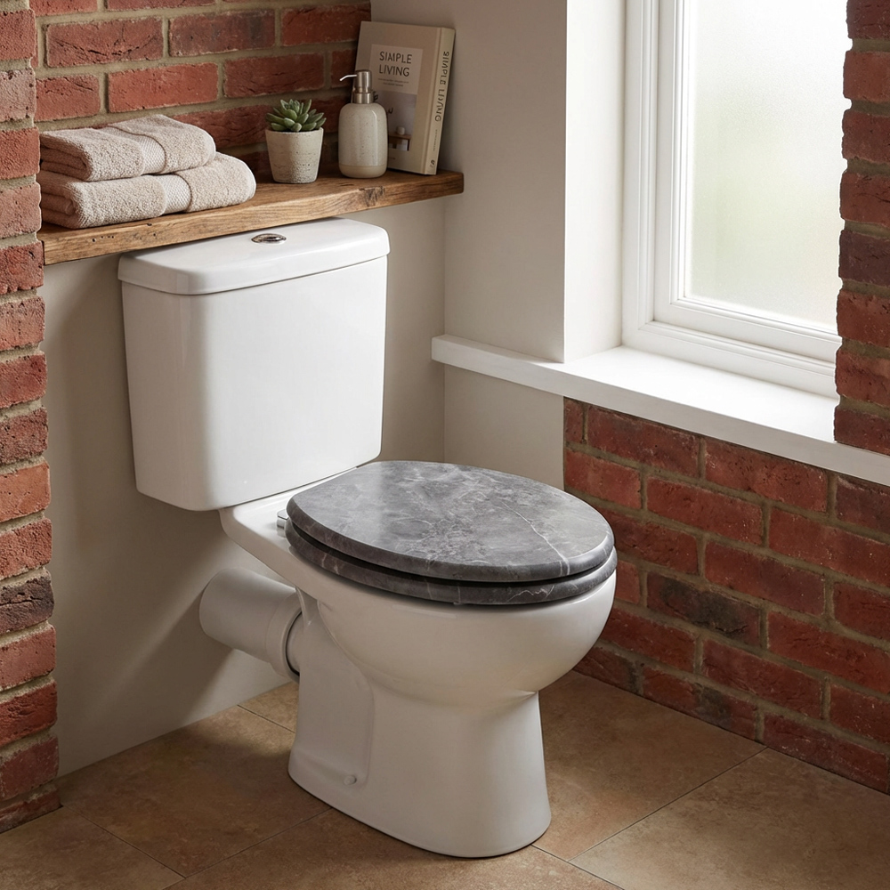Moonlight Marble Grey Toilet Seat Image 4