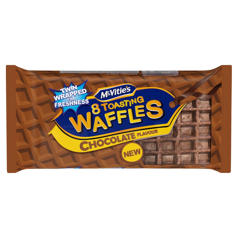 McVitie's 8 Chocolate Flavour Toasting Waffles 200g Image