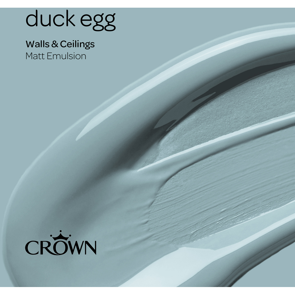 Crown Breatheasy Walls & Ceilings Duck Egg Matt Emulsion Paint 5L Image 7
