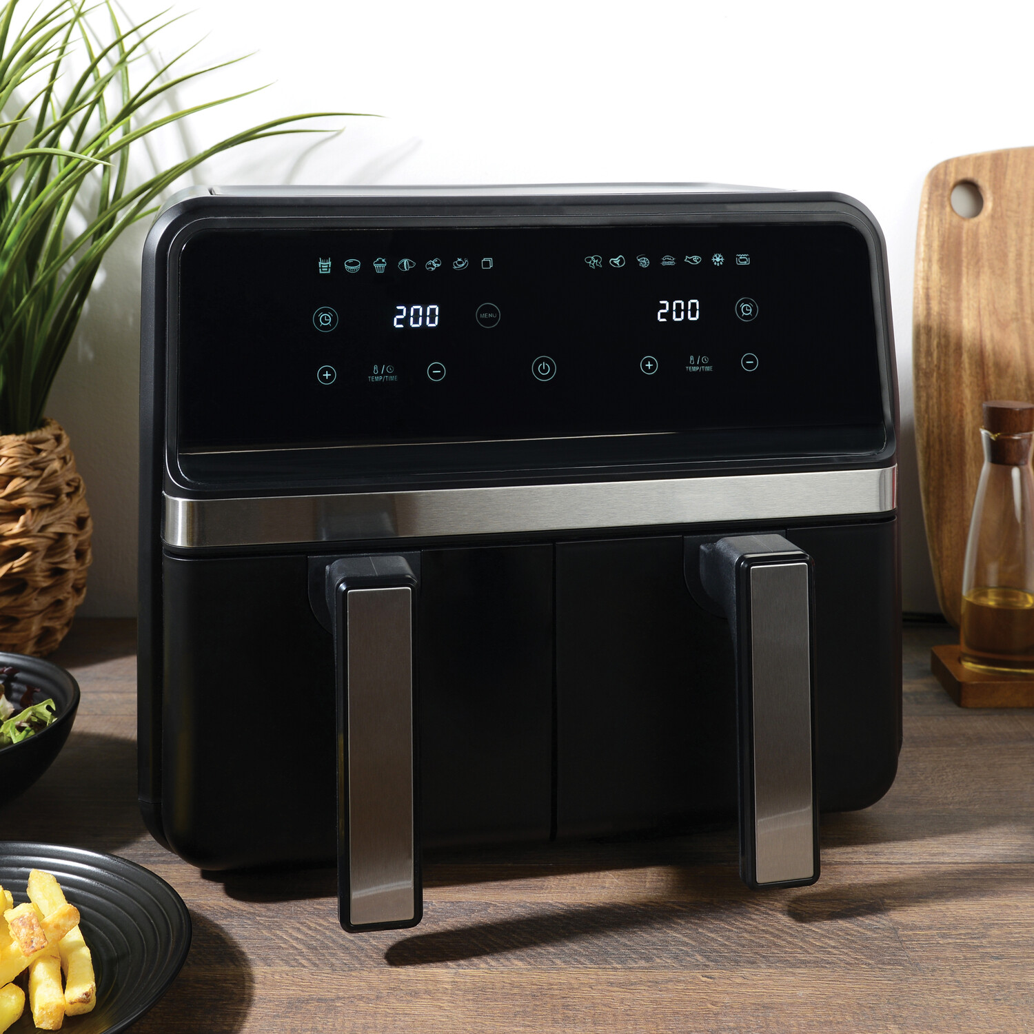 Kitchen Master Dual 8L Air Fryer - Black Image 2