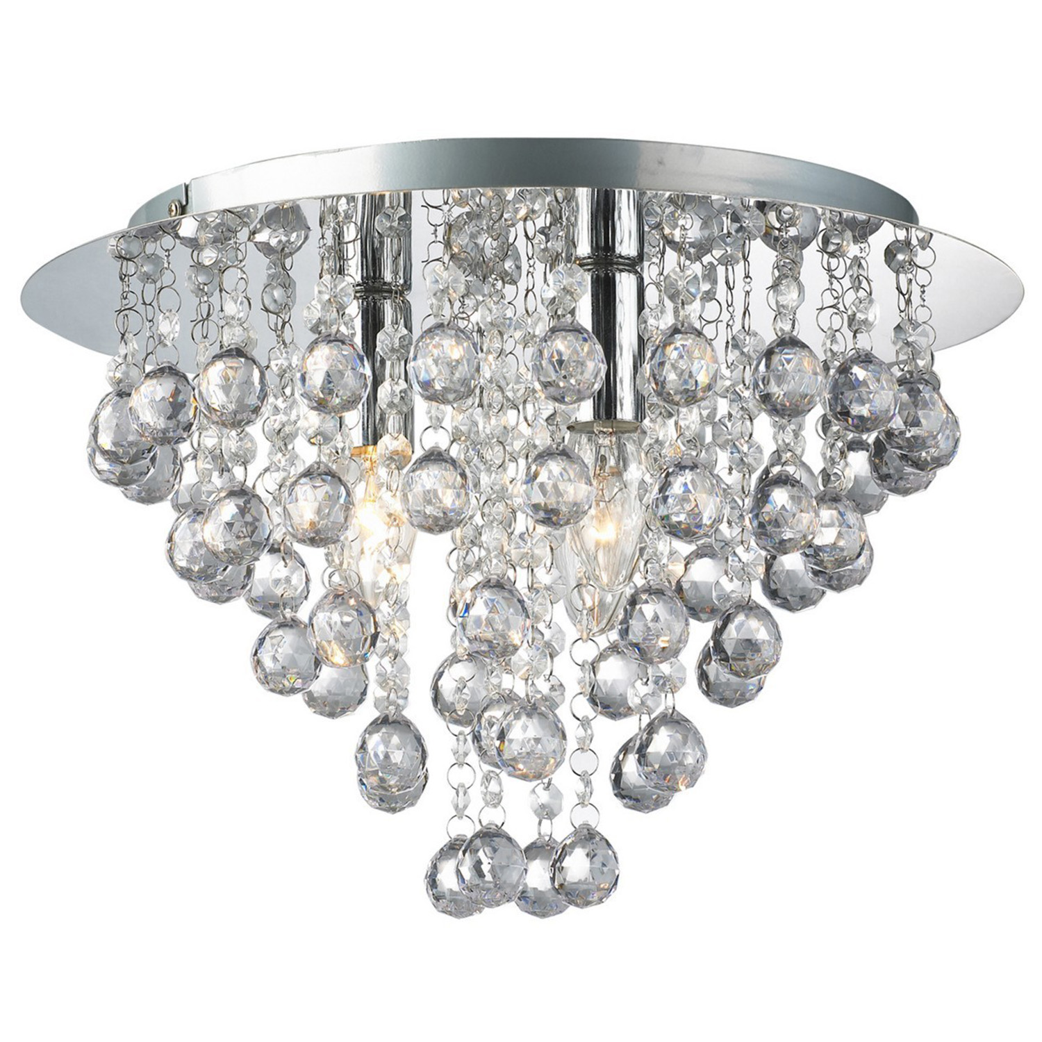 Lexy Silver 3 Light Fitting Ceiling Light Image 1