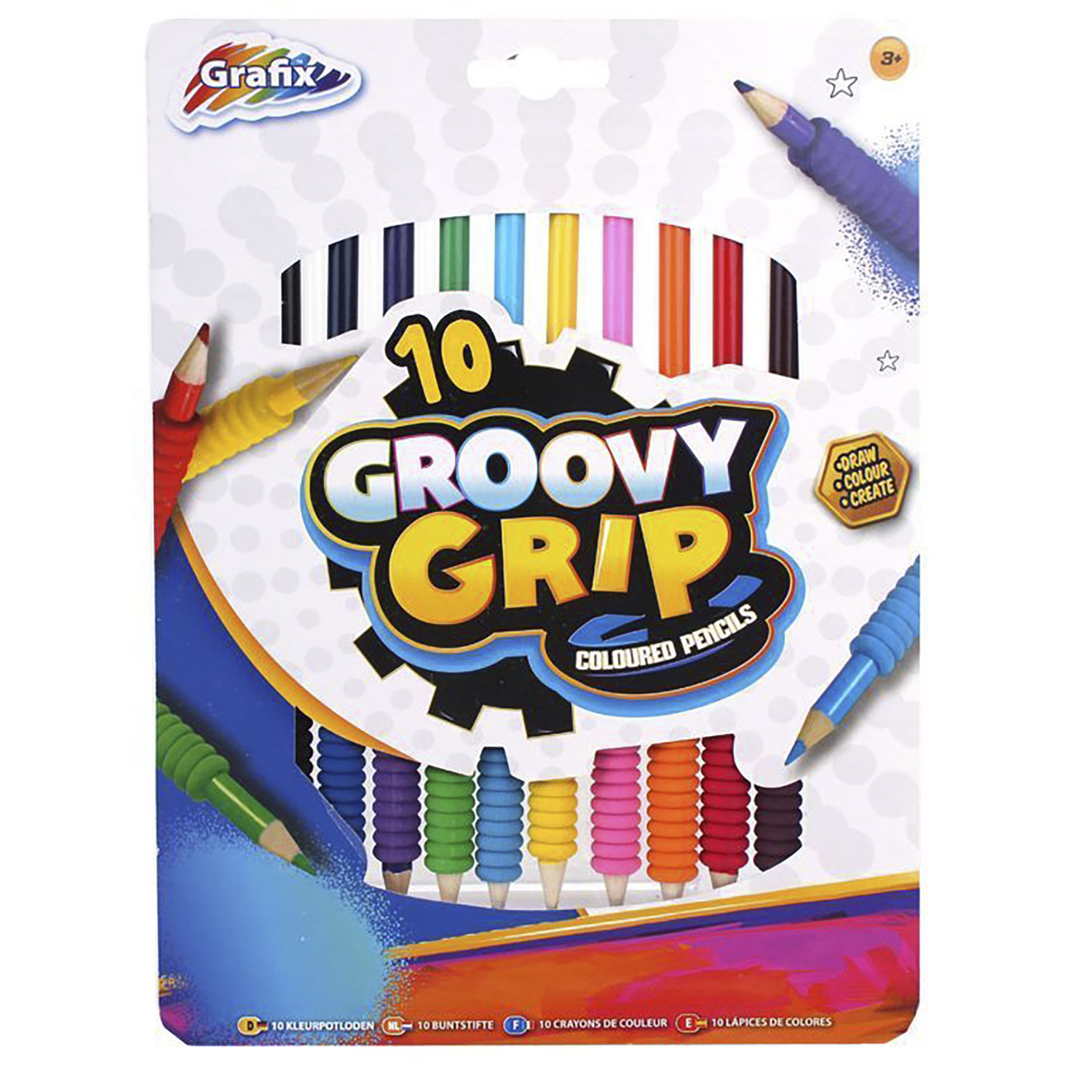 Pack of 10 Groovy Grip Coloured Pencils Image
