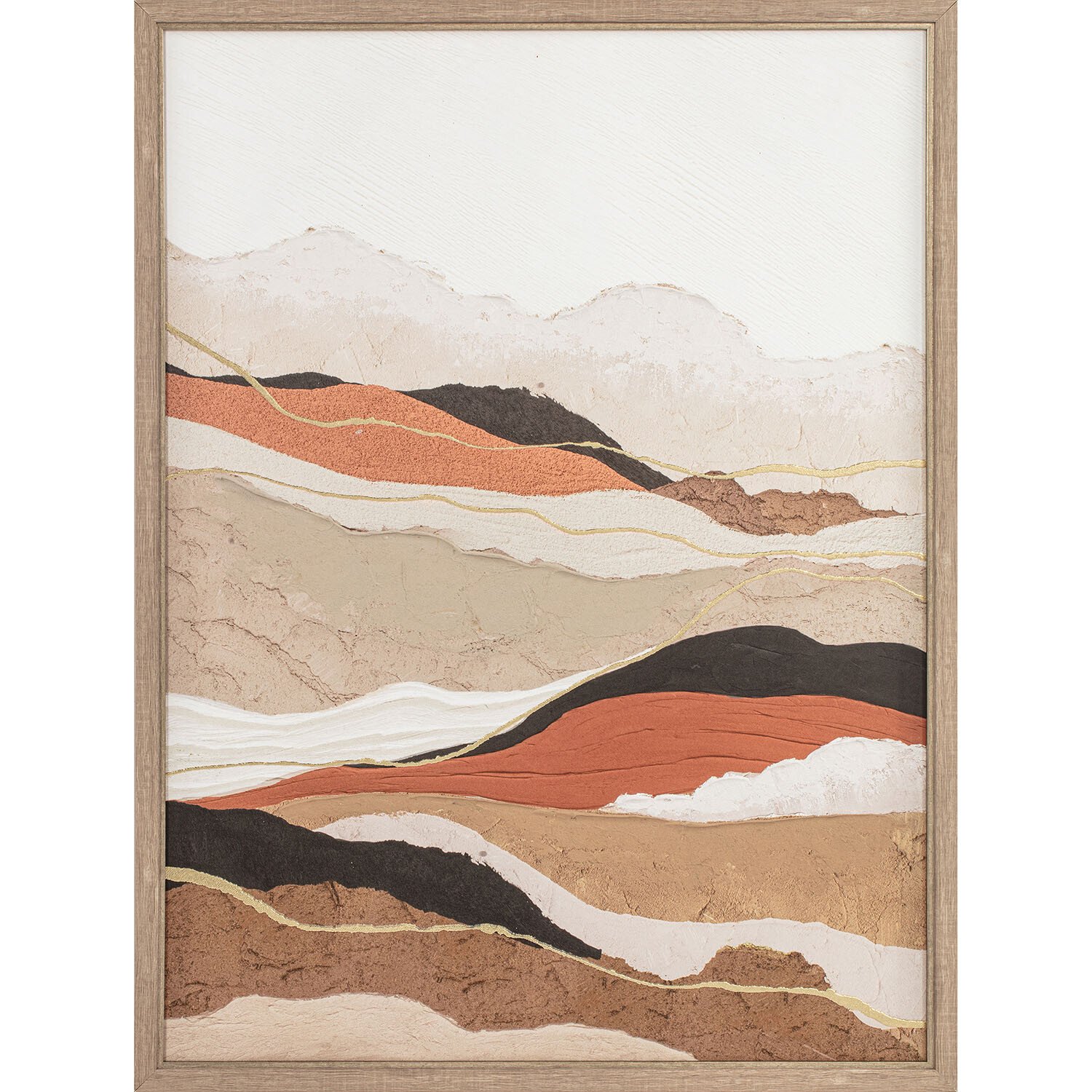 Terracotta Abstract Hills Textured Art - Multicolour Image 5