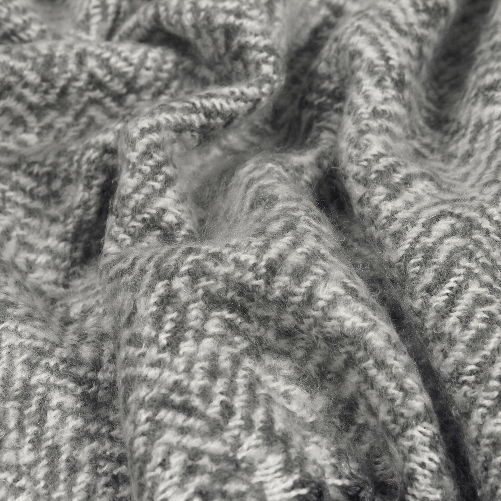 furn. Weaver Grey Herringbone Throw 130 x 180cm Image 3