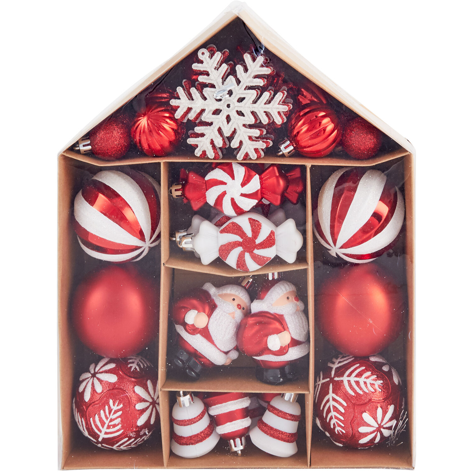 Pack of 40 Candy Cane Lane Baubles - Red Image 1