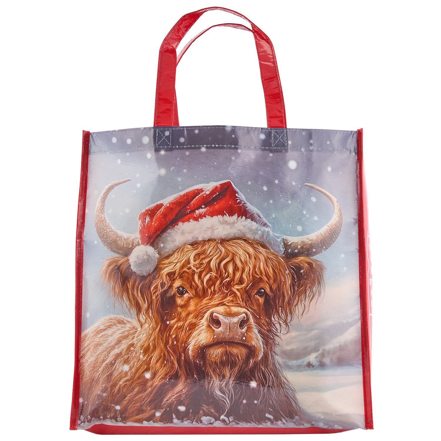 Highland Cow Christmas Shopper Bag Multicolour Image 2