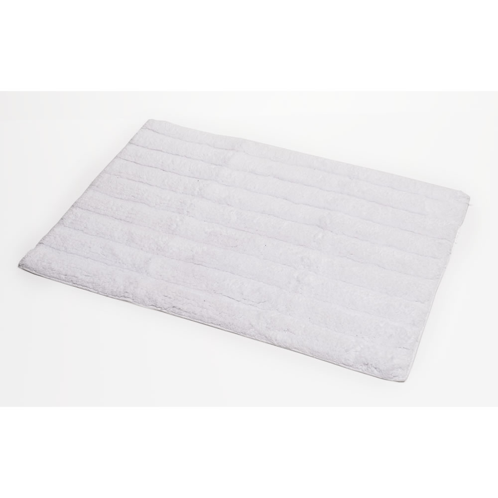 Wilko Ribbed Bath Mat White 50 x 70cm Wilko