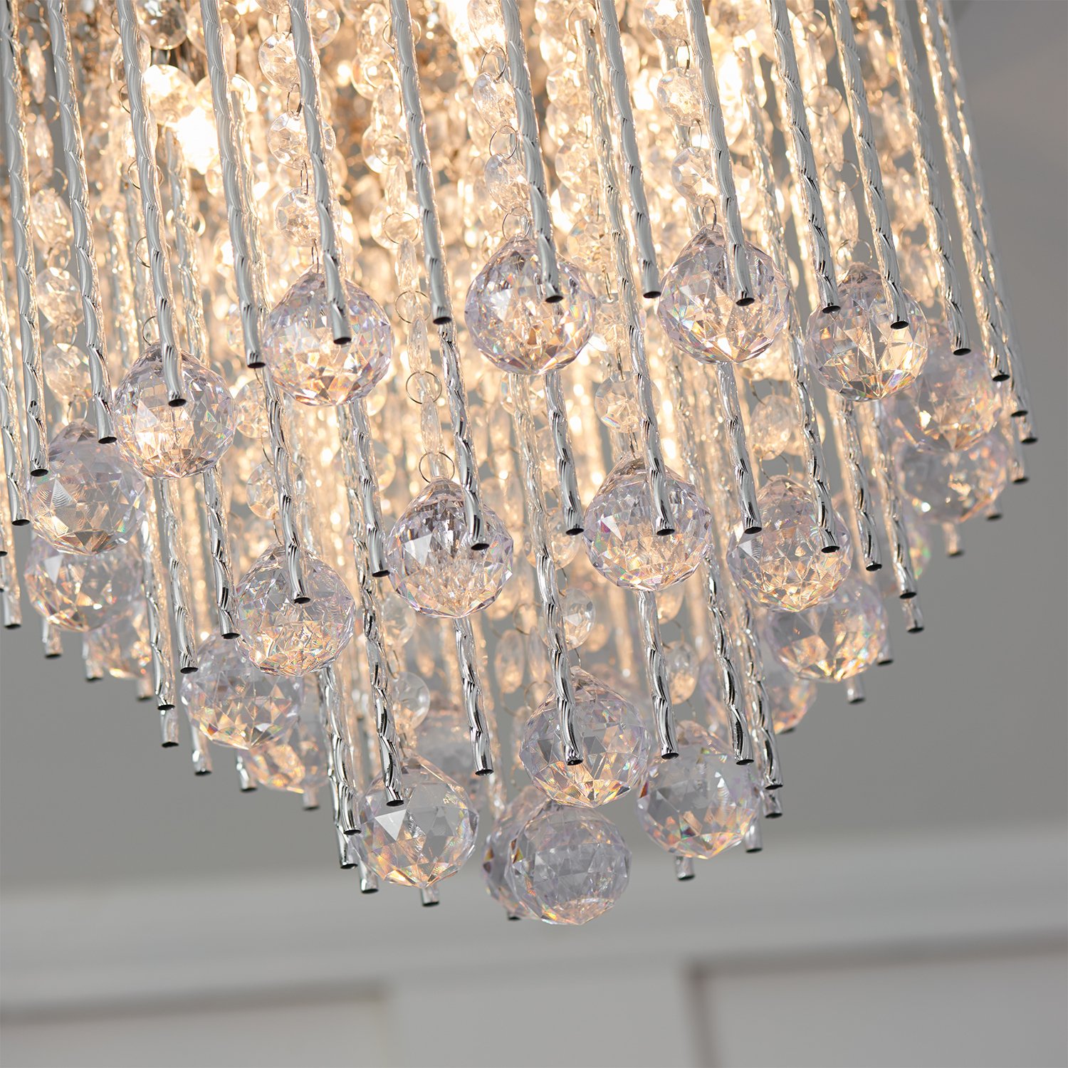 Silver Spiral 5 Light Chandelier Image 5