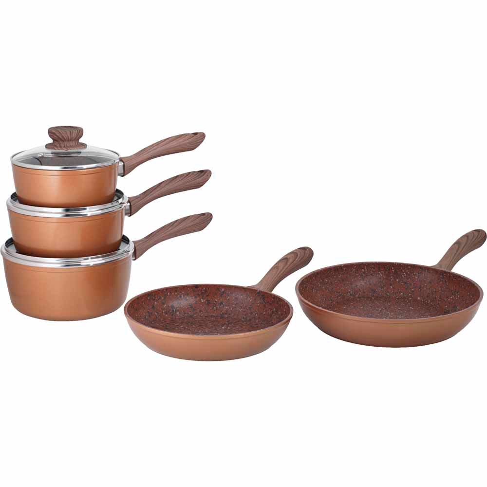 JML 5 Piece Copper Stone Saucepan Set Image 2