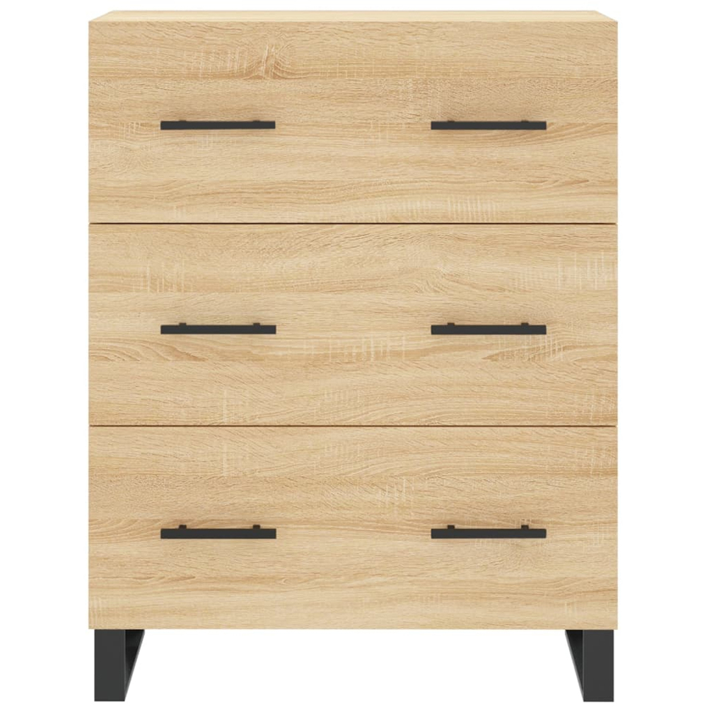 vidaXL 2 Glass Door 3 Drawer Sonoma Oak Highboard Image 8