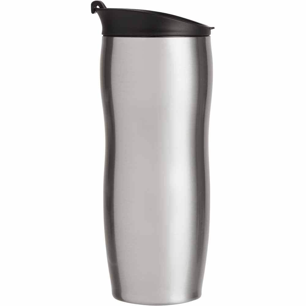 Wilko Tall Flask with Lid Stainless Steel Image 1