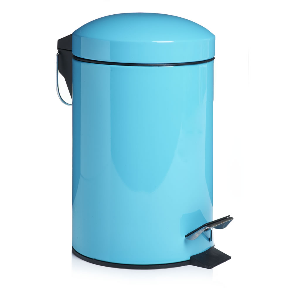 Wilko Small Aqua Dome Pedal Bin Image