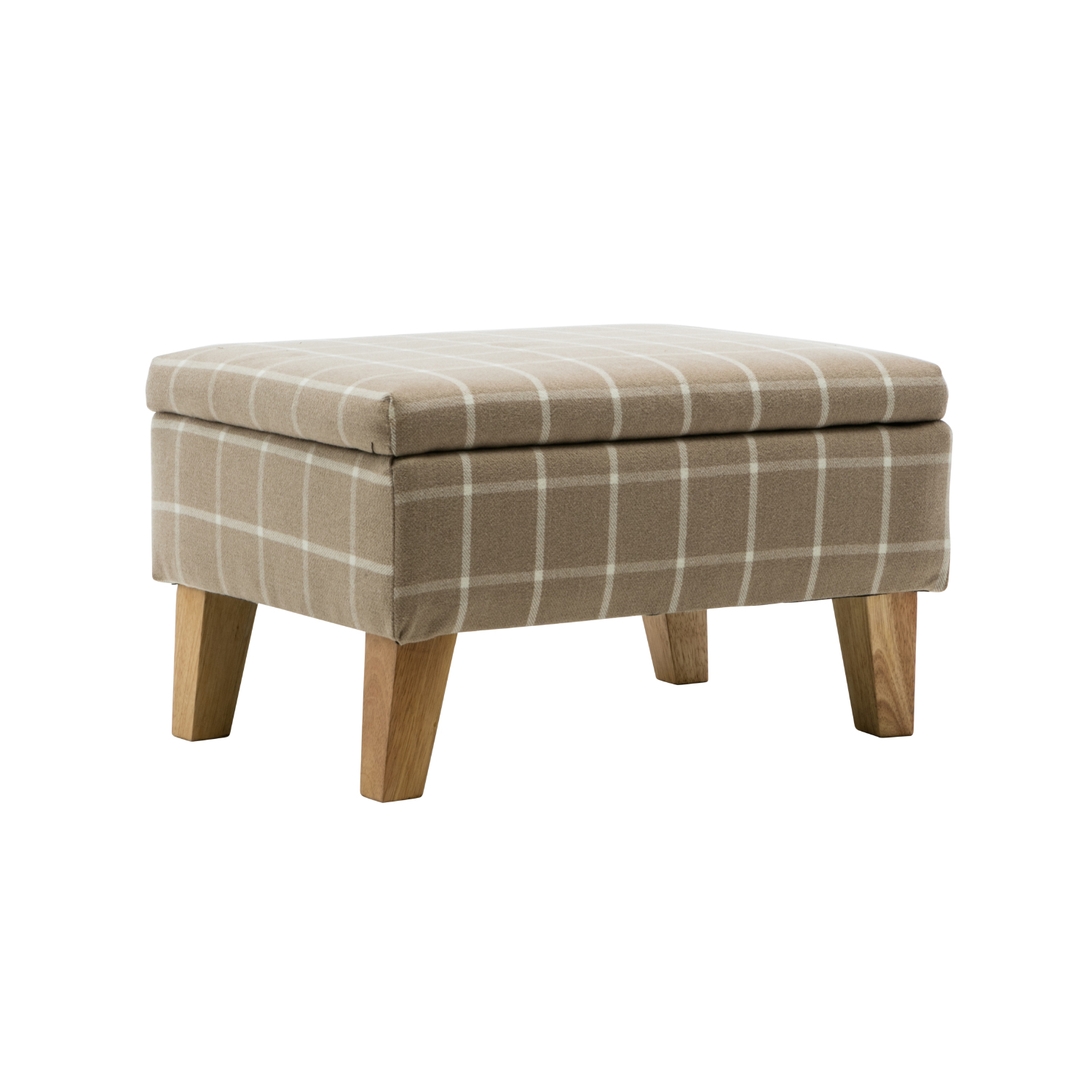 Jonas & James Calgary Check Footstool - Beige Image 1