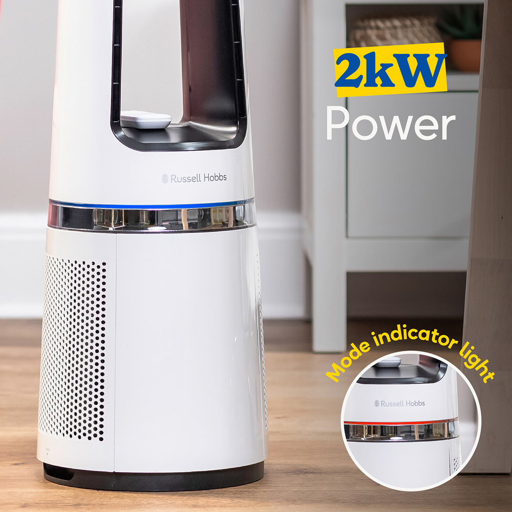 Russell Hobbs White Bladeless Cool and Heat Fan with Remote Image 4