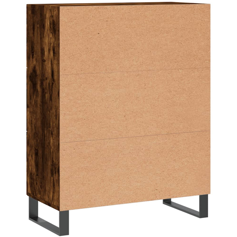vidaXL Single Door 3 Drawer Smoked Oak Sideboard Image 8