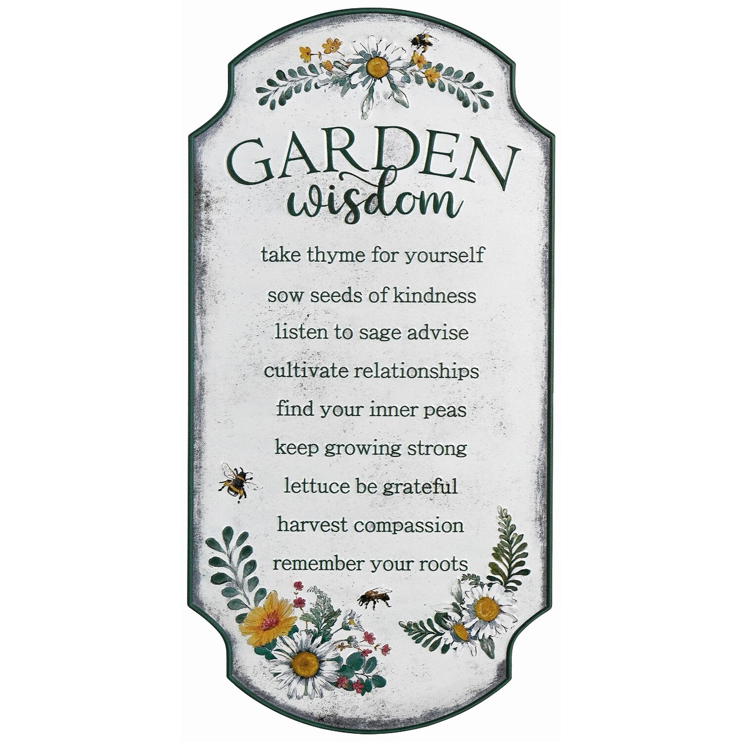 Garden Wisdom Metal Sign - White Image 1