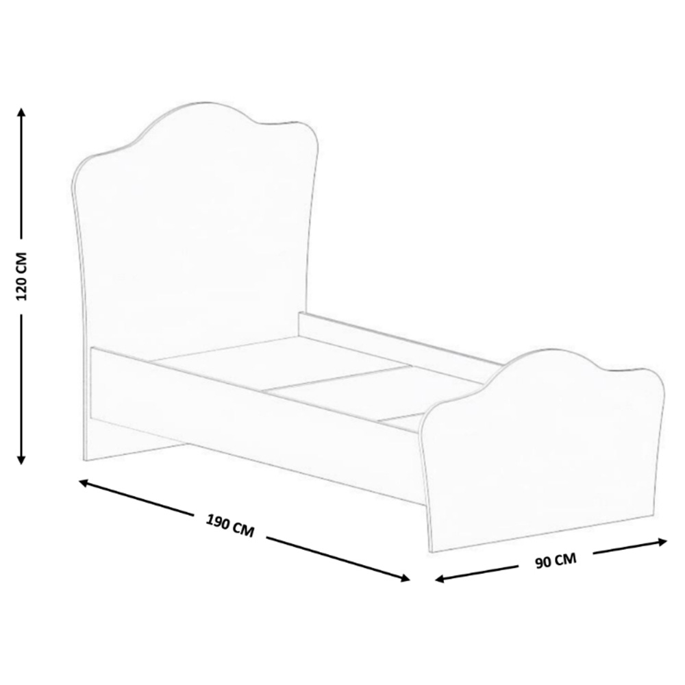 Evu MARIE Single Gold and White Childrens Bed Frame Image 3