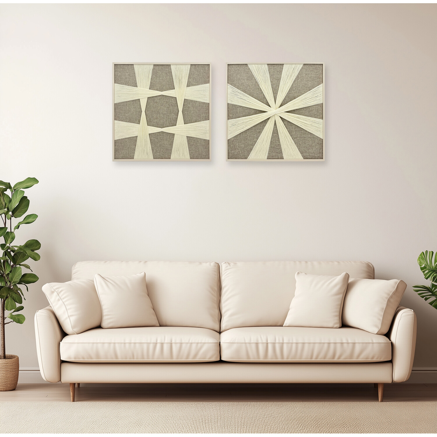 Neutral Knotted Textile Wall Art Image 4