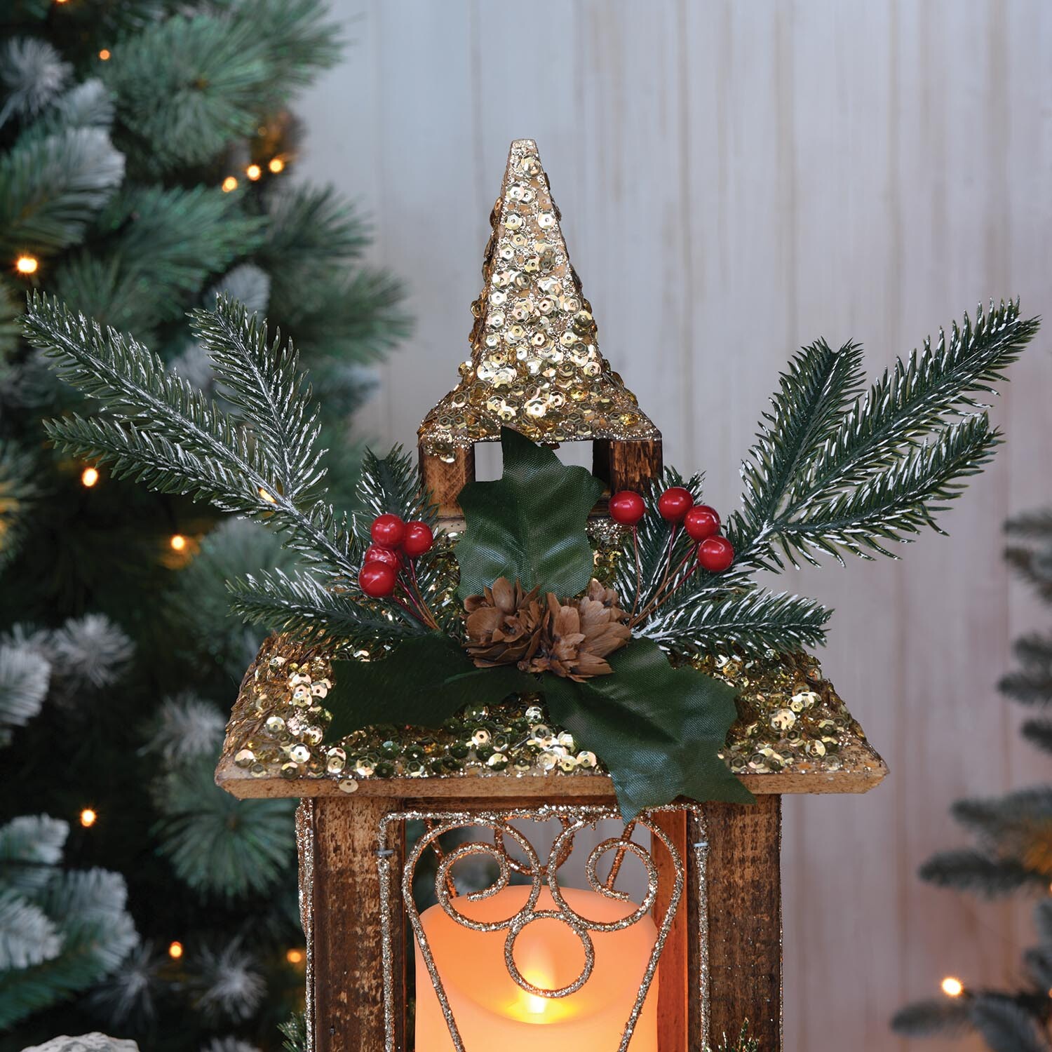 A Christmas Tale LED Wooden Candle Lantern Christmas Decoration Image 4