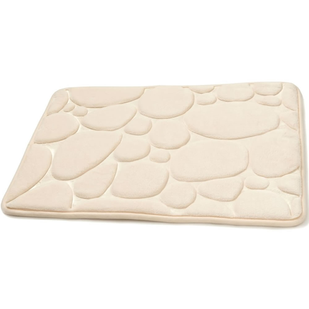Wilko Memory Foam Pebble Cream Bath Mat Image
