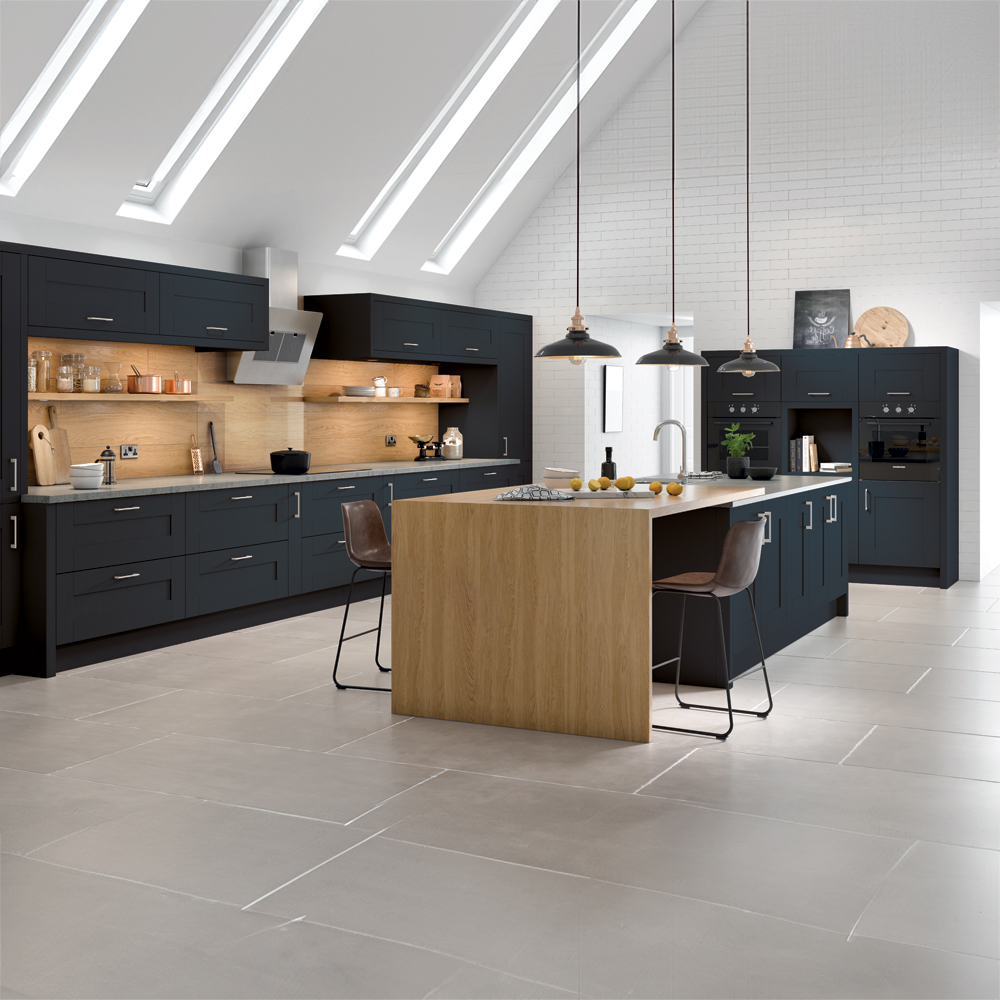 wilko Woodgrain Effect Shaker Indigo Breakfast Bar Panel 2400 x 900mm Image 2