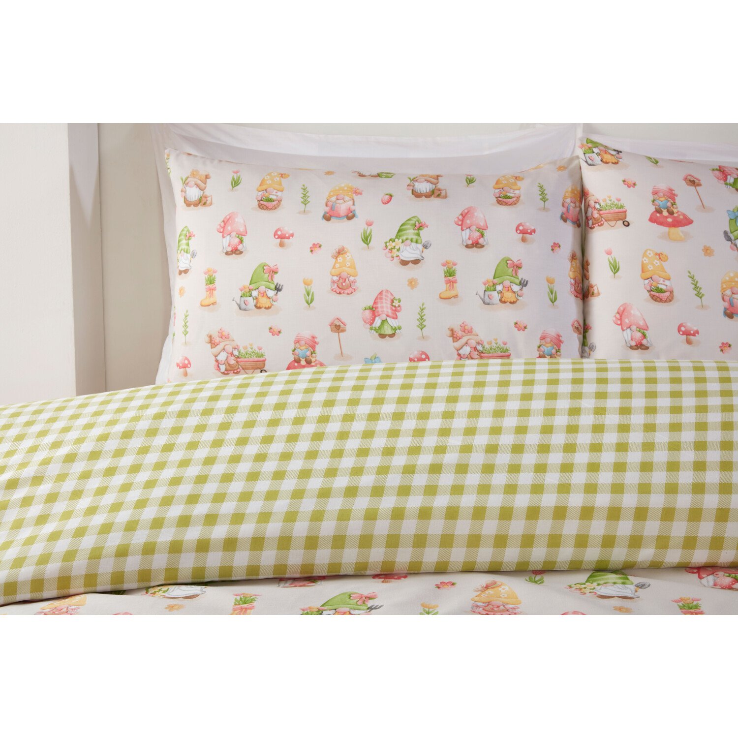 Spring Gnomes Single Natural Duvet Cover Set Image 3