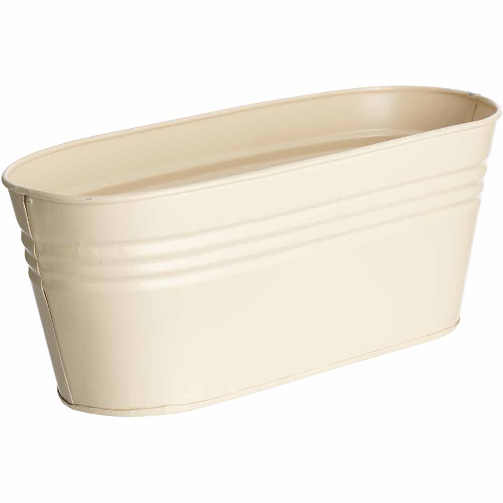 Single Wilko Metal Tin Trough Planter in Assorted Colours Image 4