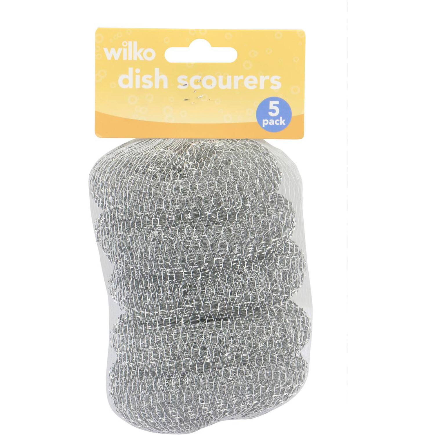 Wilko Pack of 5 Zinc Coated Spiral Dish Scourers Image