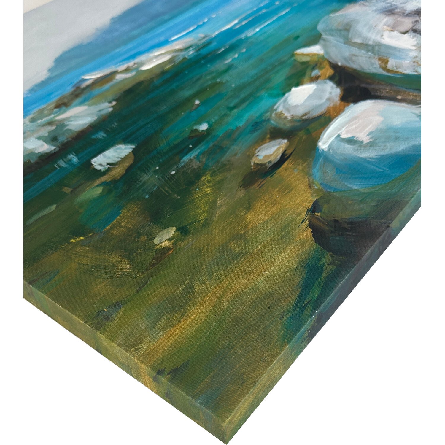Restful Western Lake Canvas - Blue Image 3