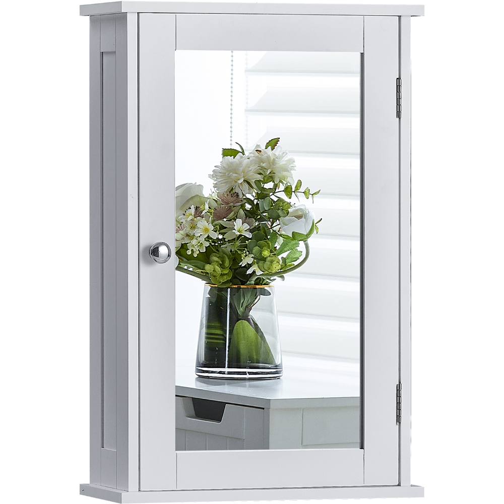 BATH VIDA Priano White Single Door Mirror Bathroom Cabinet Image 2