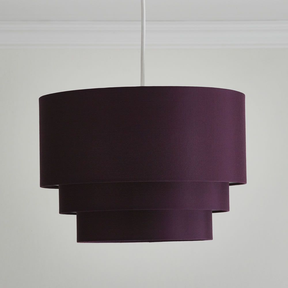 Wilko 3 Tier Plum Light Shade Image 1