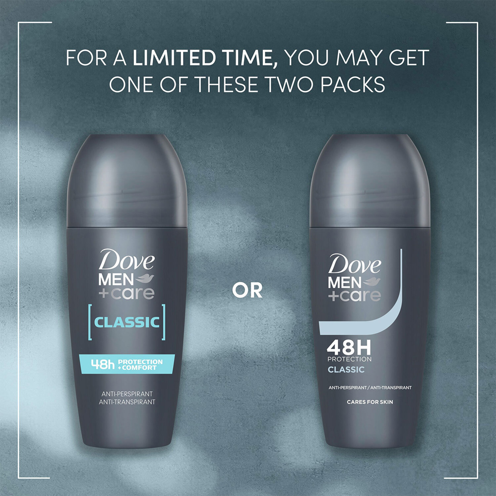 Dove Men + Care Classic Anti-Perspirant 48H Protection Deodorant Roll On 50ml 24 Pack Image 5