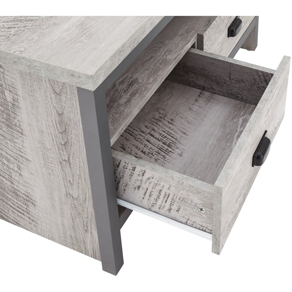 GFW Boston 2 Drawer Grey Corner TV Unit Image 7