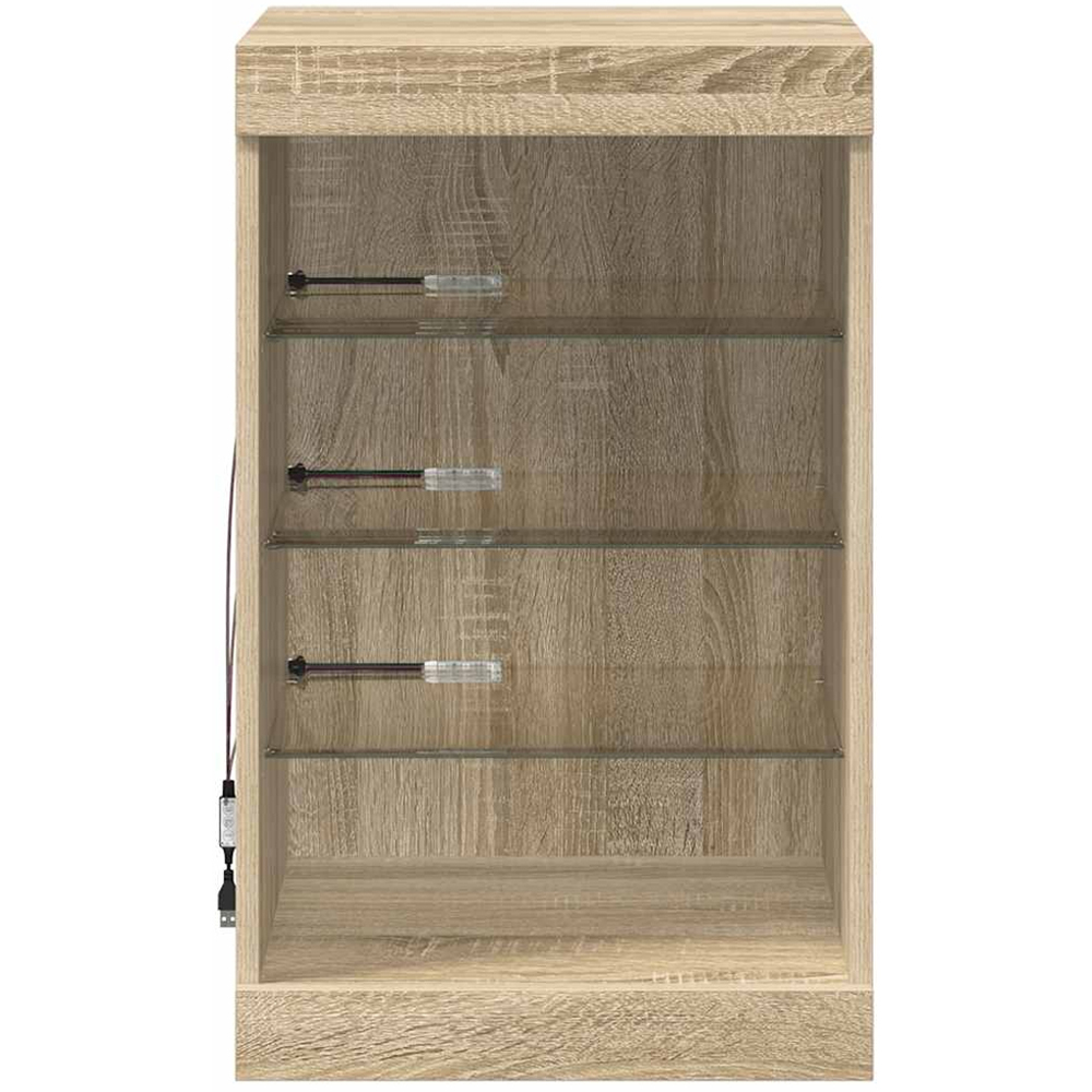 vidaXL 4 Open Shelf Sonoma Oak Sideboard with LED Light Image 5