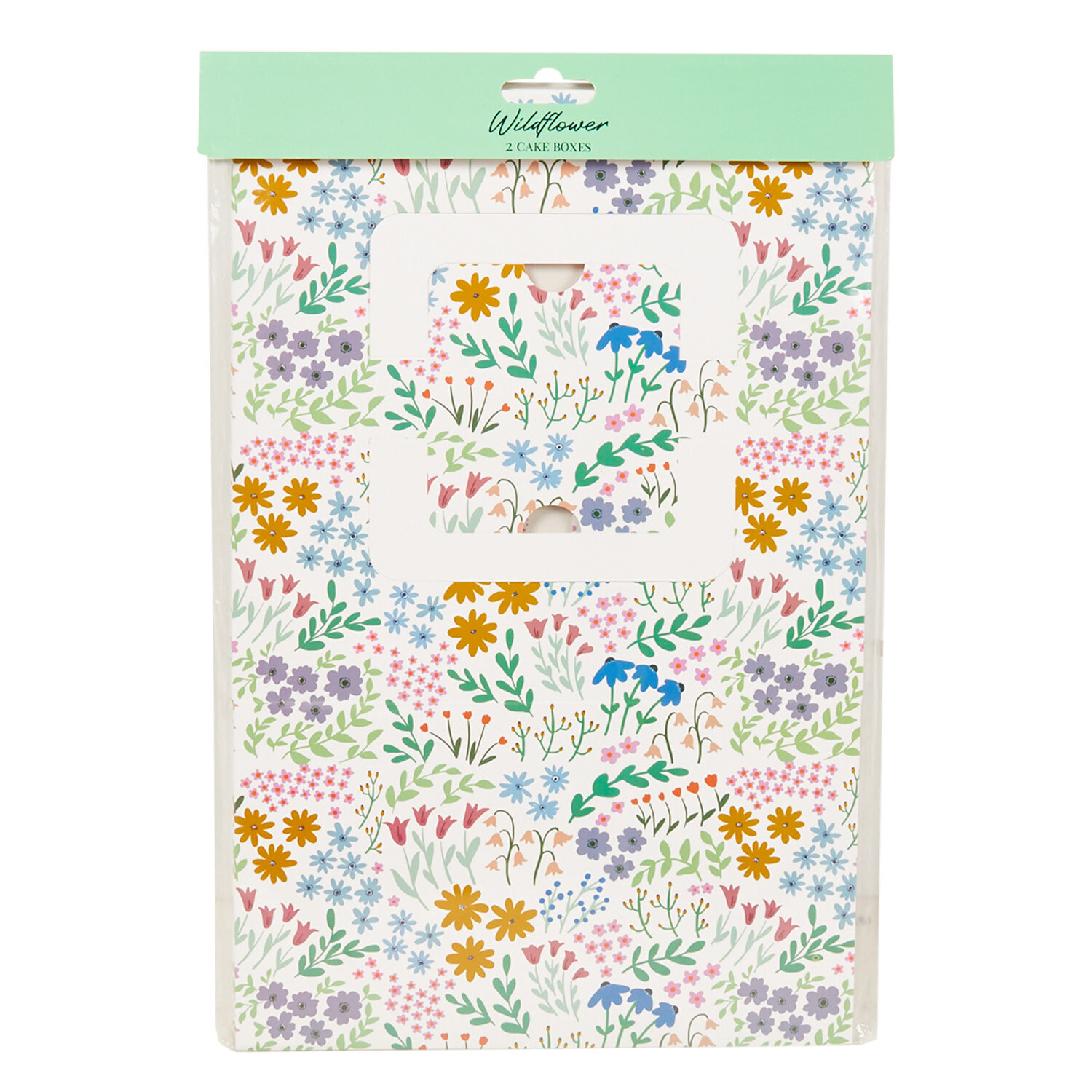 Pack of 2 Wildflower Cake Boxes 25cm - Multicolour Image 1