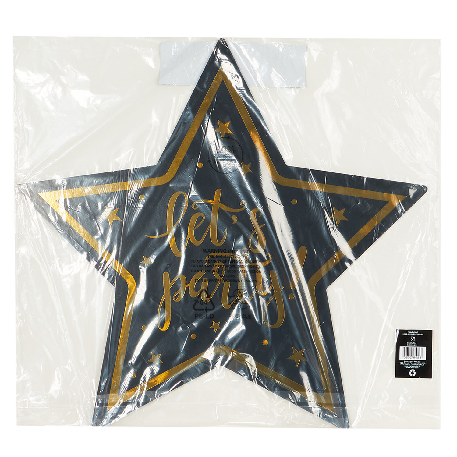 Lets Party Star Grazing Board - Black and Gold Image 3