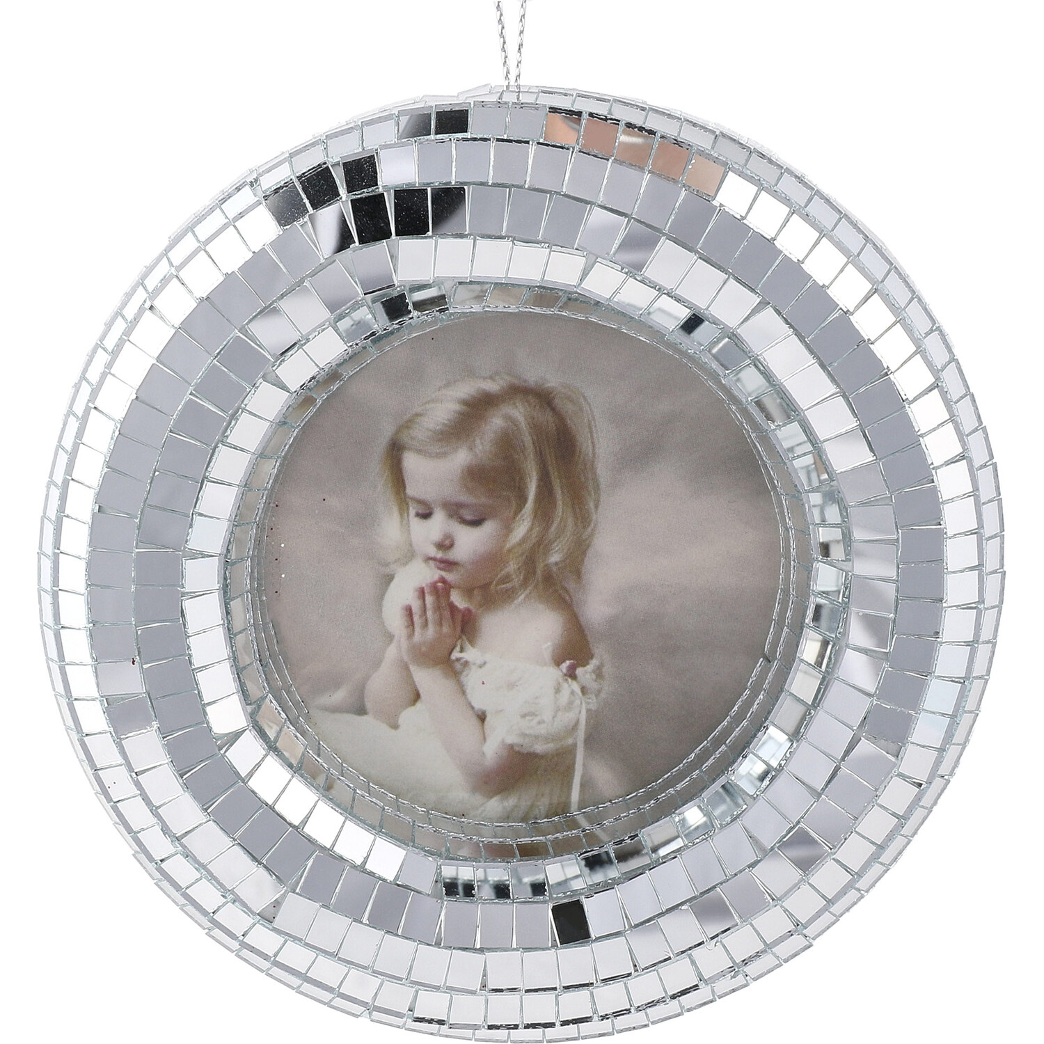 Disco Hanging Photo Frame - Silver Image 1