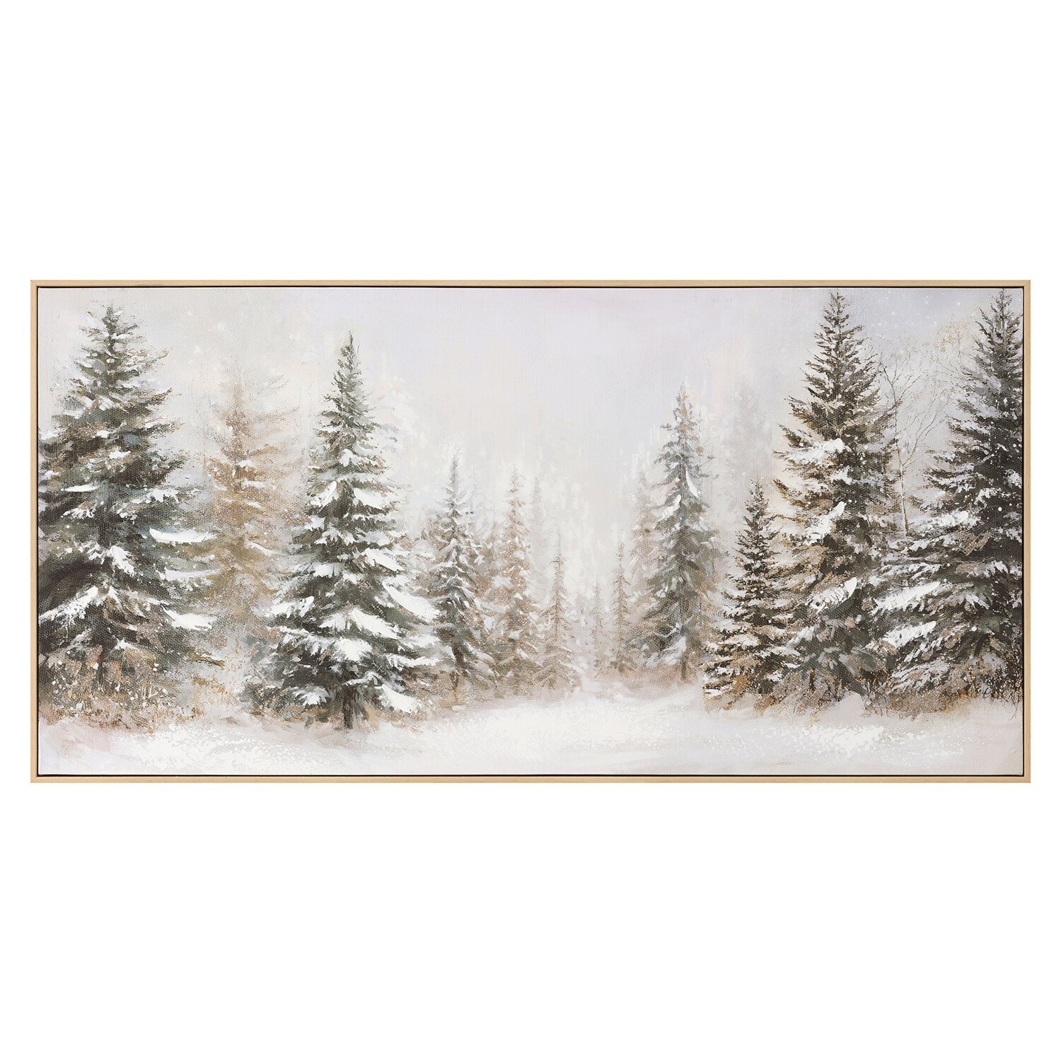 Snowy Tree Embellished Framed Canvas White Image 1