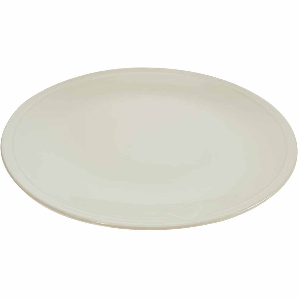 Wilko Cream Embossed Heart Dinner Plate Wilko
